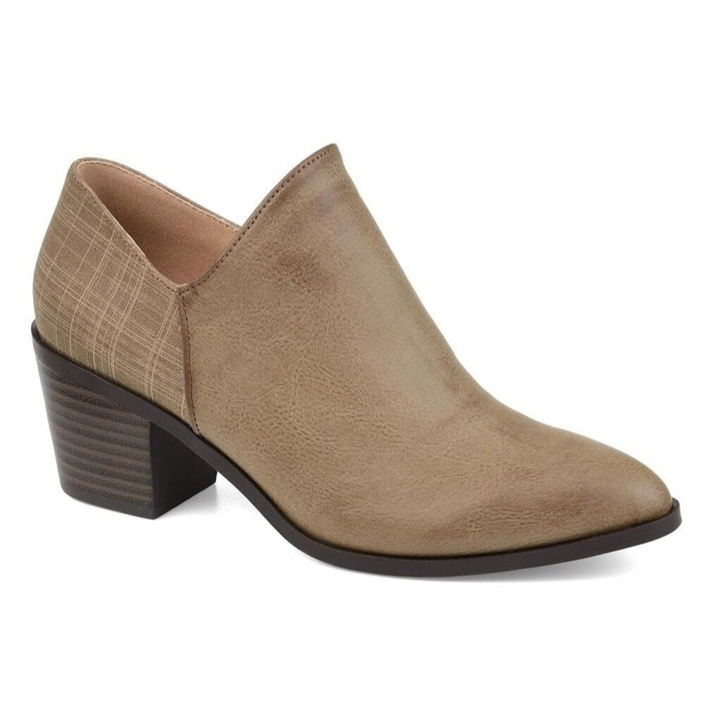 Journee Collection Womens 11 M Taupe Adison Zip Up Ankle Booties NIB ZR3